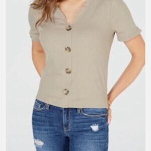 American Rag Beige Button-Down Shirt